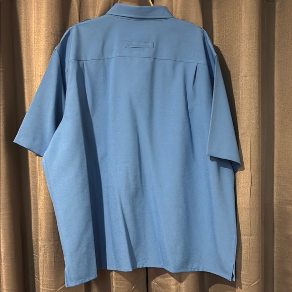 Men's Vintage John Blair 4XL Poly Blue Short Sleeve Shirt - Picture 6 of 7